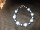 Blue beads and crystal bracelet - Image 1