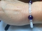 Crystal and Amethyst Elasticated bracelet - Image 1