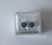 Navy Blue Crystal Earrings set in silver