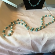 Turquoise and freshwater pearls necklace