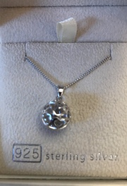 925 Sterling Silver ball with hearts necklace