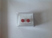 Shamballa Red Earrings Set in Silver