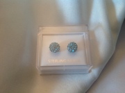 Shamballa turquoise beads earrings set in sterling silver