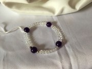 Ball beaded Amethyst & Crystal bracelet