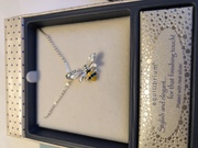 Hand painted bumblebee necklace 
